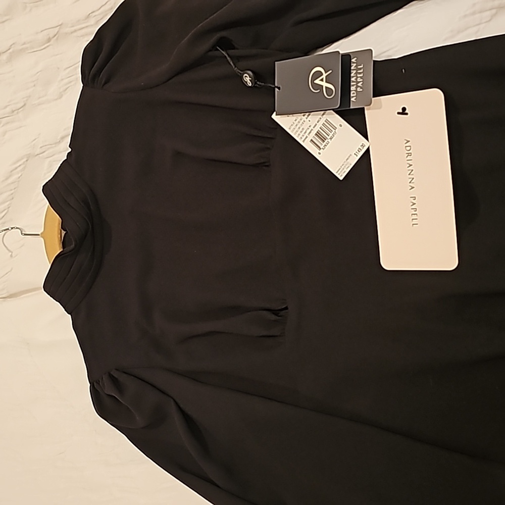 Adrianna Papell Little Black Dress, Long Sleeves, NWT, Size 4 - Picture 3 of 5